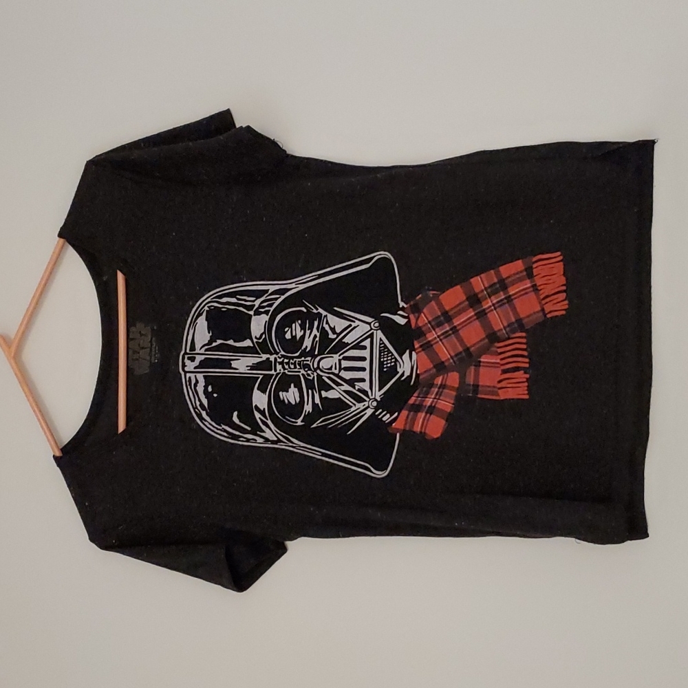 Darth Vader Star Wars plaid scarf Holiday themed tee shirt  unisex Med - Picture 4 of 6